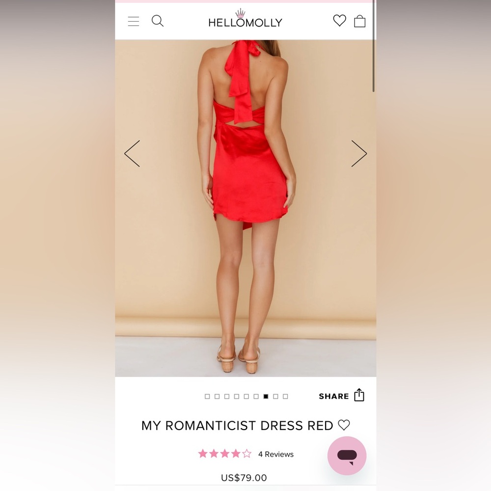 MY ROMANTICIST DRESS RED- XS - Picture 6 of 6
